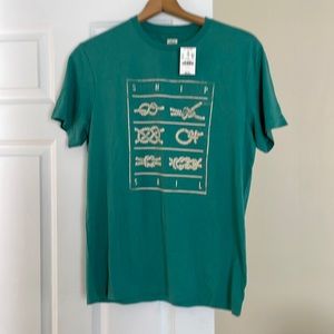Men’s medium J. Crew tee shirt. Made in California. 60%cotton 40%poly. Teal